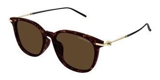 Montblanc MB0416SA Asian Fit 003 Mens Sunglasses Tortoiseshell Size 55