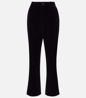 Saint Laurent Cotton velvet cropped flared pants