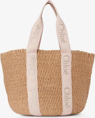 Chlo&eacute; Womens Shoulder Bag Woody Raffia Brown Raffia-Leather Raffia/leather