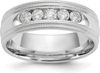 Diamond2Deal 14k White Gold Lab Grown Diamond Wedding Band Ring 1/2Ct Clarity- VS Color- D-E