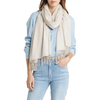 Nordstrom Tissue Weight Wool & Cashmere Scarf in Beige Oat Medium Heather at Nordstrom