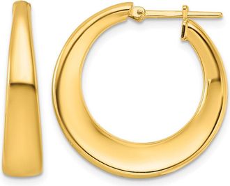 Diamond2Deal 14K Yellow Gold Graduated Round Shape Hoop Earrings