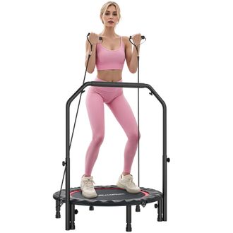 OEM Cama El&aacute;stica Plegable &Oslash;102 Cm Con Mango Ajustable Marco De Acero Para Entrenamiento Piernas Cuerpo Rojo Y Negro