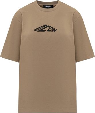 Dsquared2 Crewneck T-shirts voor Mannen en Vrouwen - Dames - T-shirts - Beige - XS - Tops