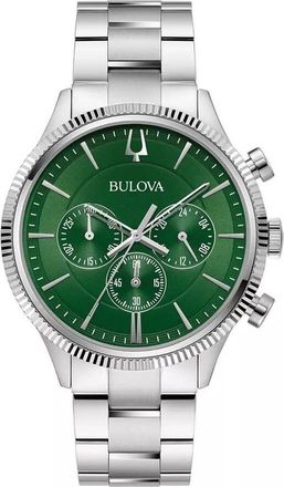 Bulova Chronograph Quartz Green Dial Mens Watch 96A322