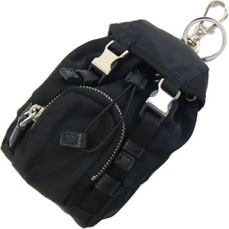 Prada Pre-owned Accessories, female, Black, Size: ONE SIZE Pre-owned Nylon key-holders