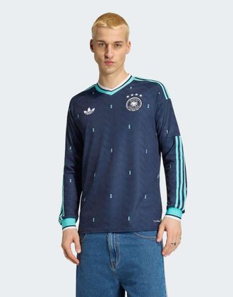 adidas adidas Performance - Germany 26 Away - Maglia a maniche lunghe blu navy stile college