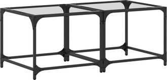 vidaXL Vidaxl - Mesas De Centro 2 Uds Vidrio Transparente Y Acero 50x50x40 Cm