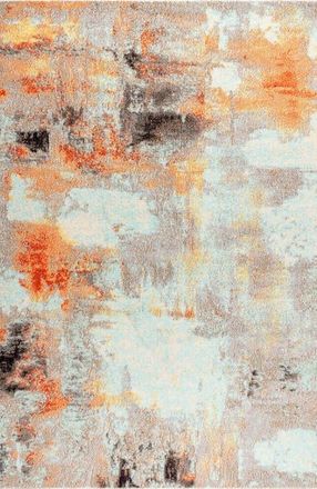 Jonathan Y Designs Contemporary POP Modern Abstract Vintage Area Rug in Oranve/ivory at Nordstrom, Size 5Ft 0In X 8Ft 0In