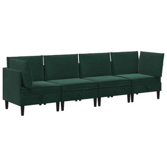 vidaXL Juego De Muebles De Sal&oacute;n 4 Pcs Verde Oscuro Terciopelo Vidaxl