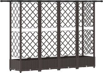 vidaXL Cama Elevada Con Trellis Y Techo Marr&oacute;n 202,5 X 40 X 121 Cm Pp Vidaxl