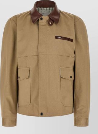 sacai cotton single-breasted blouson jacket