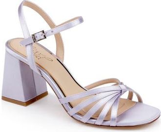 Badgley Mischka Patience Ankle Strap Sandal in Ice Satin at Nordstrom, Size 9.5