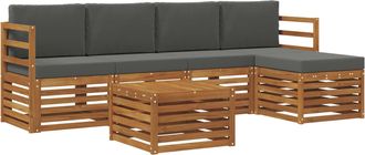vidaXL Conjunto De Sof&aacute;s De Exterior 6 Uds. Natural Y Antracita Vidaxl