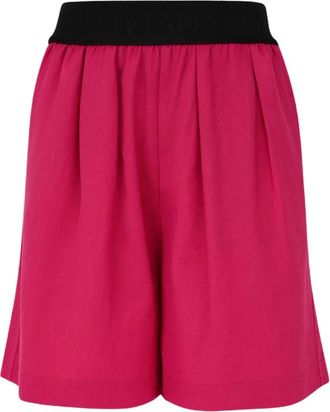 Liviana Conti Fuchsia Elastische Taille Bermuda Shorts - Dames - Bermuda - Roze - L - Korte Broeken