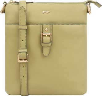 Paul Costelloe Womens Pendley Leather Cross Body Bag - Olive - One Size