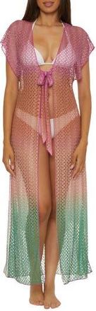 BECCA by Rebecca Virtue Sunset Metallic Ombré Cover-Up Robe in Azalea/Emerald at Nordstrom Rack, Size Medium