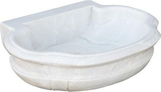 Biscottini International Biscottini - Fregadero de mármol blanco de cocina Lavabo de encimera Fregadero de piedra Lavabo de interior y exterior Lavabo de fuente