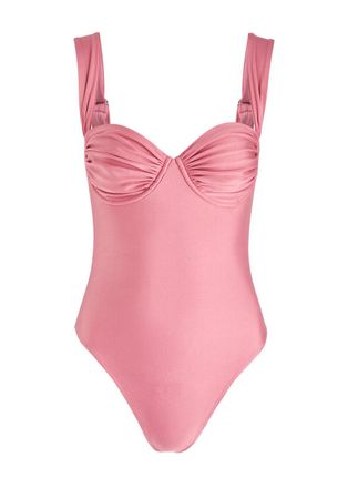 Faithfull The Brand Arlo Gathered Swimsuit - Pink - Xxl (UK18 / Xxl)