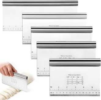 OEM Set Di Raschietti Per Impasto Dailygoods, 5 Pezzi In Acciaio Inox, Raschietti Da Cucina Da 15/20/22/25/30 Cm, Taglia Impasto, Accessorio Professionale