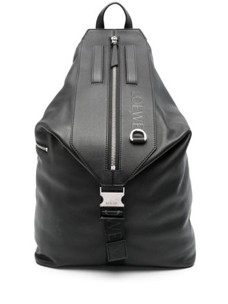 Loewe Convertible leather backpack - Black