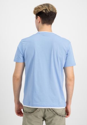 Alpha Industries T-Shirt ALPHA INDUSTRIES Double Layer T-Shirt, Herren, Gr. S, blau (light blau), Obermaterial: 100% Baumwolle, Shirts T-Shirt