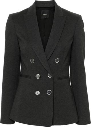 Pinko Stijlvolle Blazer - Dames - Blazers - Grijs - M - Wol - Jassen