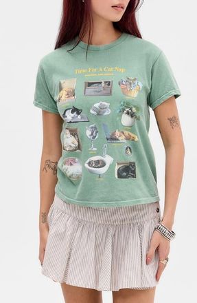 BDG Cat Nap Relaxed Graphic T-Shirt in Green at Nordstrom, Size X-Small/small