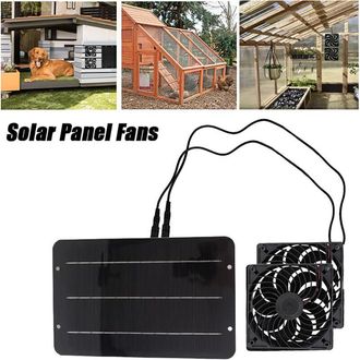 OEM Panel Solar Port&aacute;til De 10 W, Panel Solar Para Gallinero Con 2 Extractores De Aire