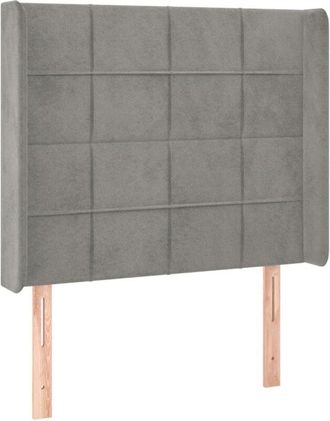 vidaXL Cabecero Con Led De Terciopelo Gris Claro 83x16x118/128 Cm Vidaxl