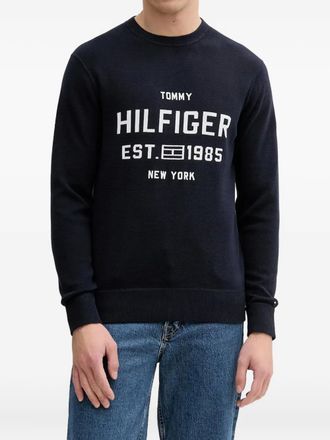 Tommy Hilfiger Sweater met logoprint - Blauw