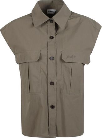 P.A.R.O.S.H. P.a.r.o.s.h., Overhemden, Dames, Grijs, M, Katoen, Beige Katoenen Ninja Shirt