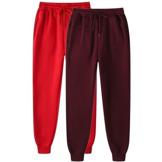 Generic 2 Pack Womens Tracksuit Bottoms Relaxed Fit Fleece Jogger Sweatpants with Drawstring Running Jogging Trousers Pockets Elastic Waist Tapered Leg Ladies