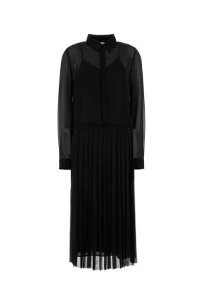 Ami Ami Black Polyester Shirt Dress