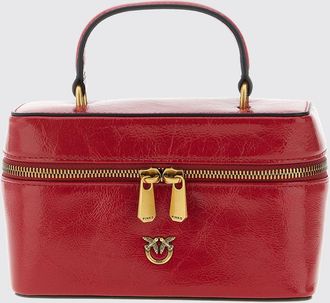 Pinko Mini borsa a mano in pelle crush con logo Love Birds metallico