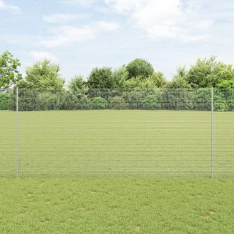 Berkfield Home Welded Wire Fence with 22 U Posts Grey 1.4x25 m Steel