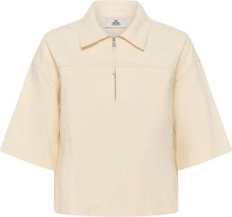 Karen by Simonsen Ermine Shirt - Dames - Overhemden - Beige - XS - Katoen - Overhemden
