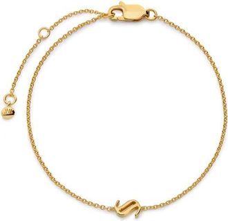 Monica Vinader Initial Chain Bracelet in 18K Gold Vermeil S at Nordstrom