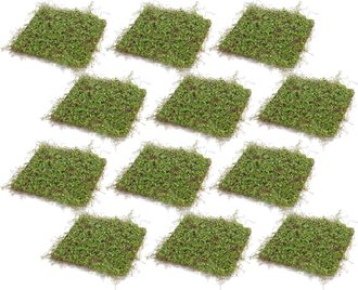 Melrose International Lifelike Moss Display Mat (Set of 12) - Green, Brown