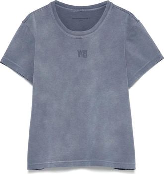 Alexander Wang Blauwe Polo Stijl T-shirt voor Vrouwen - Dames - T-shirts - Blauw - L - Katoen - Tops
