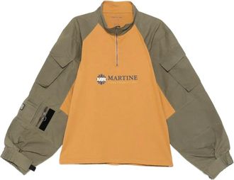 Martine Rose Felpa con mezza zip - Marrone