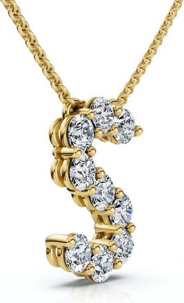 Pompeii3 1Ct Diamond Initial S Pendant 14k Gold 18 Necklace Lab Grown 5/8 Tall