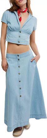 Free People Easy Does It Cotton Set In Ice Crush