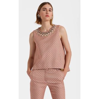 La DoubleJ La Scala Top Embroidered in Tulip Jacquard Pale Pink at Nordstrom, Size X-Large