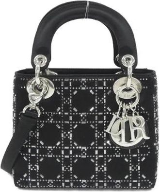 Dior Pre-owned Lady Dior Satin Bag - Dames - Vintage Handtas - Zwart - ONE Size - Satijn - Vintage
