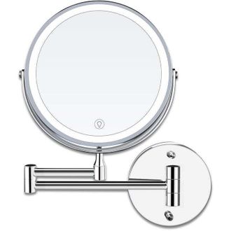 OEM Espejo De Maquillaje Led - 8 Pulgadas - Montaje En Pared - Aumento - Aumento 1x/10x - Carga Usb - 3 Colores Ajustables - Giro De 360&deg; - Extensible - P
