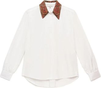 Maliparmi Blossom Borduurshirt - Dames - Overhemden - Wit - XL - Katoen - Overhemden