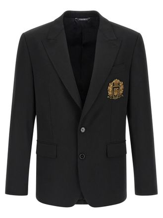 Dolce & Gabbana Black Peaked Lapel Blazer