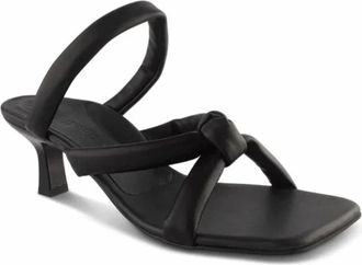 Paul Green Womens Leah Slip On Kitten Heel Sandal In Black