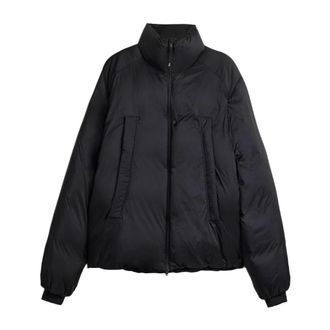 Yohji Yamamoto Zwarte Donsjas Met Ritssluiting - Heren - Winterjassen - Zwart - XL - Nylon - Jassen